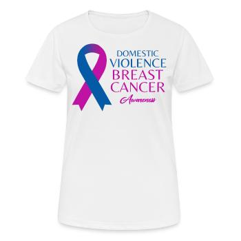 Häusliche Gewalt und Brustkrebsbewusstsein - Frauen T-Shirt atmungsaktiv - Weiß - Vorne - AI Model Female 172 dark (172cm)