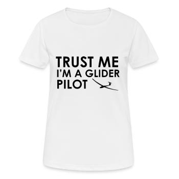 Vertrauen Sie mir Segelflieger - Frauen T-Shirt atmungsaktiv - Weiß - Vorne - AI Model Female 172 dark (172cm)