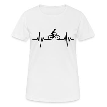 Cyclist Pulse - Frauen T-Shirt atmungsaktiv - Weiß - Vorne - AI Model Female 172 dark (172cm)