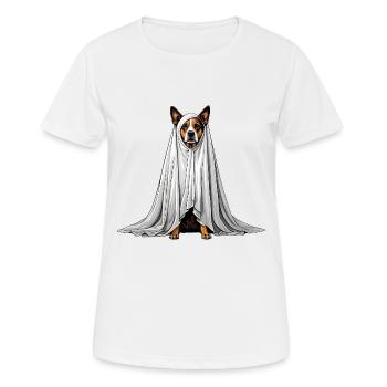 Gruseliger Hundegeist - Frauen T-Shirt atmungsaktiv - Weiß - Vorne - AI Model Female 172 dark (172cm)