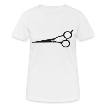 hairdresser barber barbier friseur coiffeur bart b - Frauen T-Shirt atmungsaktiv - Weiß - Vorne - AI Model Female 172 dark (172cm)