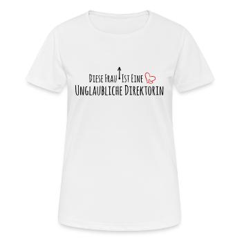 Direktorin Danke - Frauen T-Shirt atmungsaktiv - Weiß - Vorne - AI Model Female 172 dark (172cm)