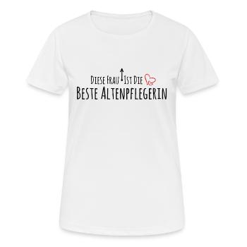 Altenpflegerin Danke - Frauen T-Shirt atmungsaktiv - Weiß - Vorne - AI Model Female 172 dark (172cm)