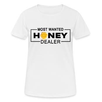 Hobby beekeeper loves honey "Honey-dealer" - Women's Breathable T-Shirt - white - Front - AI Model Female 172 dark (172cm)