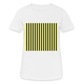 Stripes Navy Gelb - Frauen T-Shirt atmungsaktiv - Weiß - Vorne - AI Model Female 172 dark (172cm)