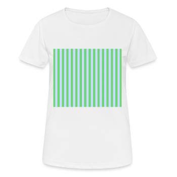 Stripes Vert Bleu clair - T-shirt respirant Femme - blanc - Devant - AI Model Female 172 dark (172cm)