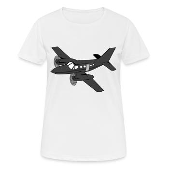 avion vol d'avion montrent ba air Heissluftballon - T-shirt respirant Femme - blanc - Devant - AI Model Female 172 dark (172cm)