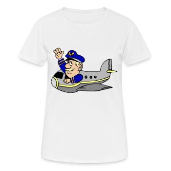 airplane aeroplane flugzeig heissluftballon air ba - Frauen T-Shirt atmungsaktiv - Weiß - Vorne - AI Model Female 172 dark (172cm)