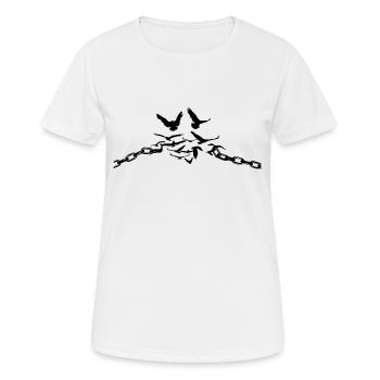 Chains blow up bird free - Women's Breathable T-Shirt - white - Front - AI Model Female 172 dark (172cm)