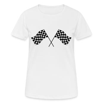 Drapeaux de course Racing flaggs - T-shirt respirant Femme - blanc - Devant - AI Model Female 172 dark (172cm)