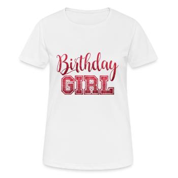 Birthday GIRL - Women's Breathable T-Shirt - white - Front - AI Model Female 172 dark (172cm)