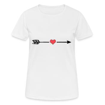 Flèche avec coeur - T-shirt respirant Femme - blanc - Devant - AI Model Female 172 dark (172cm)