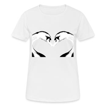 Schwan - Frauen T-Shirt atmungsaktiv - Weiß - Vorne - AI Model Female 172 dark (172cm)