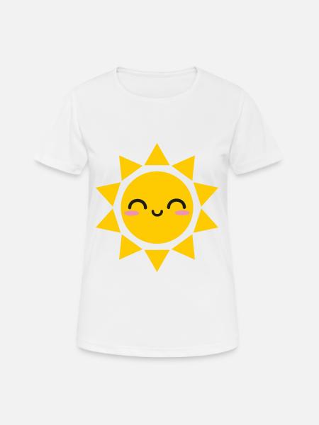 Sole Carino Kawaii - Maglietta da donna traspirante - bianco