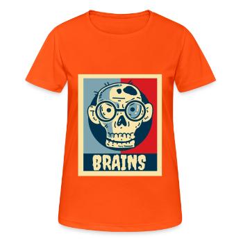 Zombie brain Creepy Halloween costume - Women's Breathable T-Shirt - neon orange - Front - AI Model Female 172 dark (172cm)