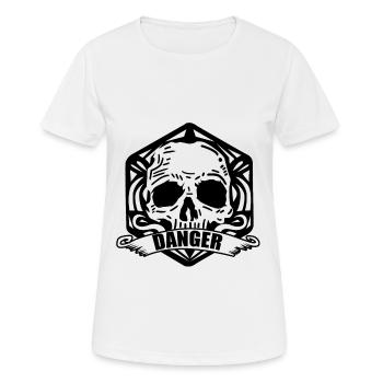 Danger skull and crossbones - Women's Breathable T-Shirt - white - Front - AI Model Female 172 dark (172cm)