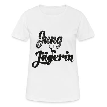Jungjägerin Jungjäger Jägerin Jagd Papa Jagdschein - Frauen T-Shirt atmungsaktiv - Weiß - Vorne - AI Model Female 172 dark (172cm)