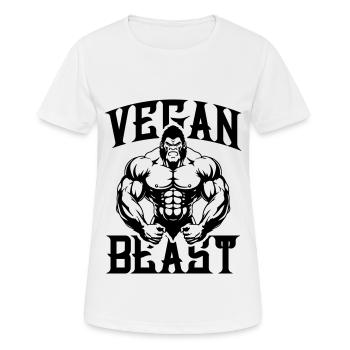 Gorilla Vegan Beast - Frauen T-Shirt atmungsaktiv - Weiß - Vorne - AI Model Female 172 dark (172cm)