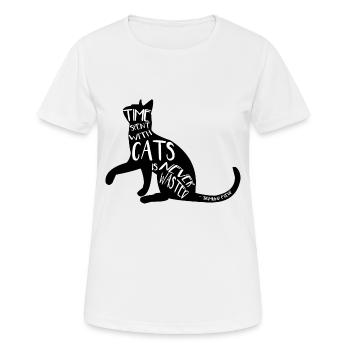 Silhouette de chat chats Sigmund Freud - T-shirt respirant Femme - blanc - Devant - AI Model Female 172 dark (172cm)