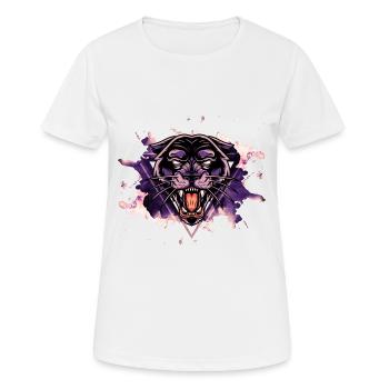 Panther Panter Purple Black Splash Predator Animal - Women's Breathable T-Shirt - white - Front - AI Model Female 172 dark (172cm)