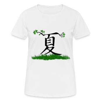 Japanese characters Japan Manga Anime Sum - Women's Breathable T-Shirt - white - Front - AI Model Female 172 dark (172cm)