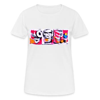 Look At Me Eye Catcher - Retro 80s Style Pop Art - Women's Breathable T-Shirt - white - Front - AI Model Female 172 dark (172cm)