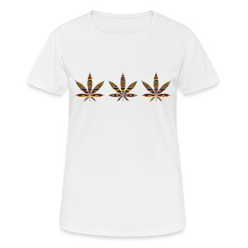Legal High Cannabis Pot Weed Marijuana Chanvre - T-shirt respirant Femme - blanc - Devant - AI Model Female 172 dark (172cm)