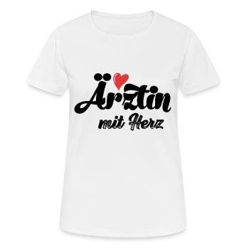 Ärztin mit Herz Patienten Krankenschwester Danke - Frauen T-Shirt atmungsaktiv - Weiß - Vorne - AI Model Female 172 dark (172cm)