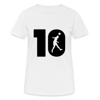 Football player number 10 jersey - Women's Breathable T-Shirt - white - Front - AI Model Female 172 dark (172cm)