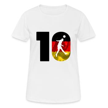 Fussball Spielernummer 10 Deutschland - Frauen T-Shirt atmungsaktiv - Weiß - Vorne - AI Model Female 172 dark (172cm)