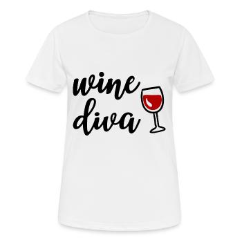 Wine Diva Women Wine Lovers - Women's Breathable T-Shirt - white - Front - AI Model Female 172 dark (172cm)
