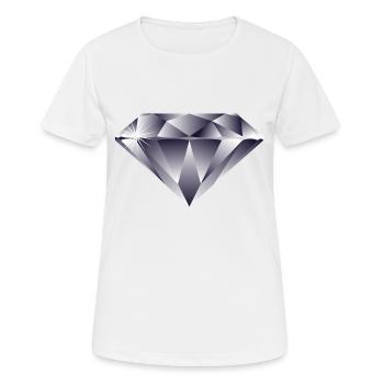 DIAMOND - DIAMAND - EXKLUSIV - Frauen T-Shirt atmungsaktiv - Weiß - Vorne - AI Model Female 172 dark (172cm)