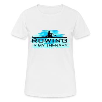 Rudern ist meine Therapie, Rudern, Ruderer - Frauen T-Shirt atmungsaktiv - Weiß - Vorne - AI Model Female 172 dark (172cm)