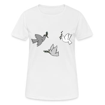deaf pigeon dove animal animals wedding wedding1 - Women's Breathable T-Shirt - white - Front - AI Model Female 172 dark (172cm)