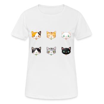 chats - T-shirt respirant Femme - blanc - Devant - AI Model Female 172 dark (172cm)