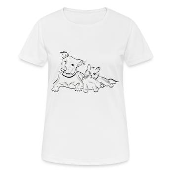 Dog | Cat | Beautiful design - Women's Breathable T-Shirt - white - Front - AI Model Female 172 dark (172cm)