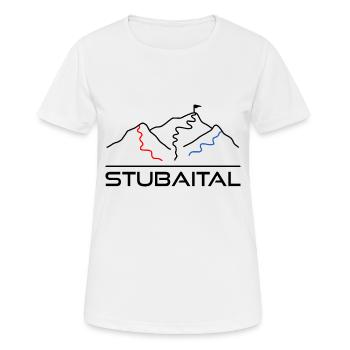Winter sports ski slope Stubaital - Women's Breathable T-Shirt - white - Front - AI Model Female 172 dark (172cm)