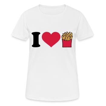 Pommes - Frauen T-Shirt atmungsaktiv - Weiß - Vorne - AI Model Female 172 dark (172cm)