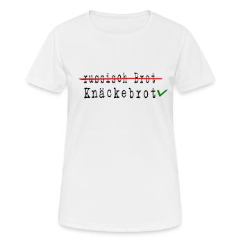 knäckebrot support UKRAINE slava ukraini "Boykott" - Frauen T-Shirt atmungsaktiv - Weiß - Vorne - AI Model Female 172 dark (172cm)