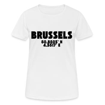 Bruxelles - Bruxelles / Design de t-shirt avec coordonnées - T-shirt respirant Femme - blanc - Devant - AI Model Female 172 dark (172cm)