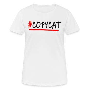 #copycat noir - T-shirt respirant Femme - blanc - Devant - AI Model Female 172 dark (172cm)