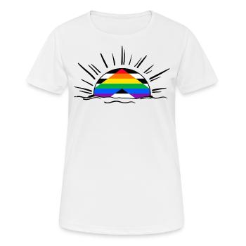 hétéro allié lgbt gay pride queer lgbtq hétéro - T-shirt respirant Femme - blanc - Devant - AI Model Female 172 dark (172cm)