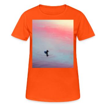pixelated duck - Women's Breathable T-Shirt - neon orange - Front - AI Model Female 172 dark (172cm)