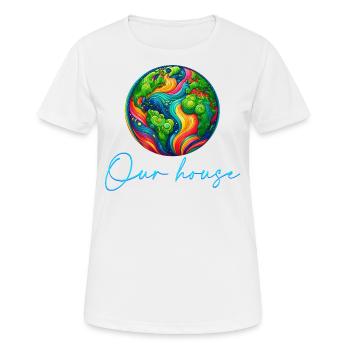 Monde - T-shirt respirant Femme - blanc - Devant - AI Model Female 172 dark (172cm)