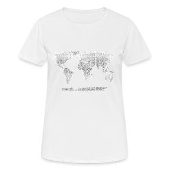 binary, world - Women's Breathable T-Shirt - white - Front - AI Model Female 172 dark (172cm)