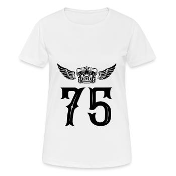 75 Number crown - Women's Breathable T-Shirt - white - Front - AI Model Female 172 dark (172cm)