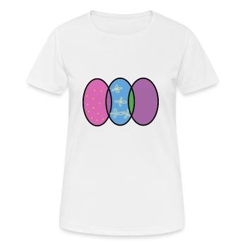 Ostereier Bild16 - Frauen T-Shirt atmungsaktiv - Weiß - Vorne - AI Model Female 172 dark (172cm)