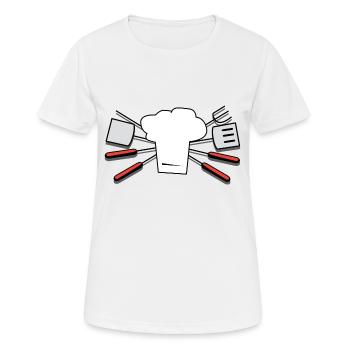 cutlery crockery flatware silverware cutlery84 - Women's Breathable T-Shirt - white - Front - AI Model Female 172 dark (172cm)