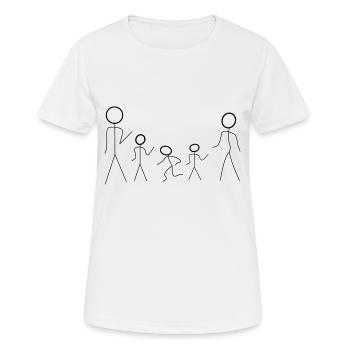 Strichmaennchen Familie - Frauen T-Shirt atmungsaktiv - Weiß - Vorne - AI Model Female 172 dark (172cm)