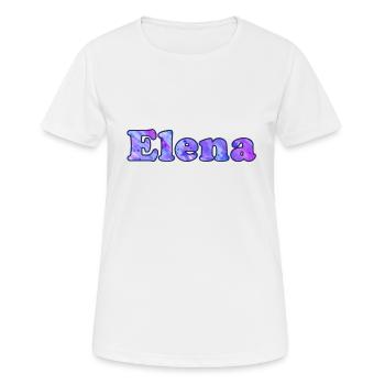 Name: Elena - Frauen T-Shirt atmungsaktiv - Weiß - Vorne - AI Model Female 172 dark (172cm)